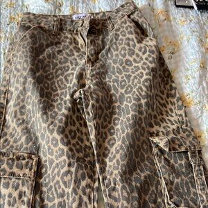 Leopard Print Cargo Pants